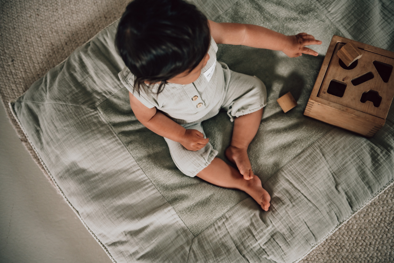 Playpen mat Faro warm white/sage