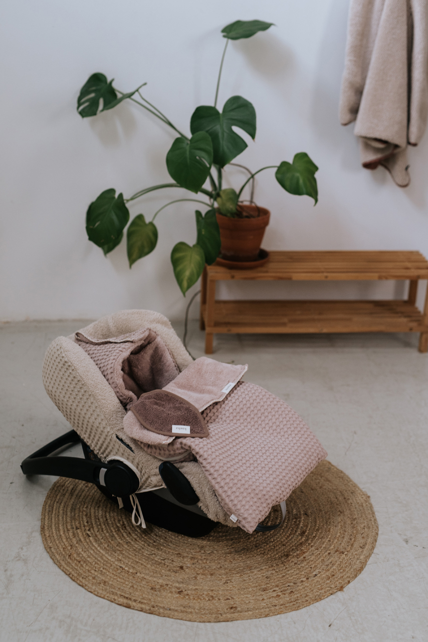 Voetenzak 0+ 3 Punts Wafel/teddy Oslo grey pink/grey pink