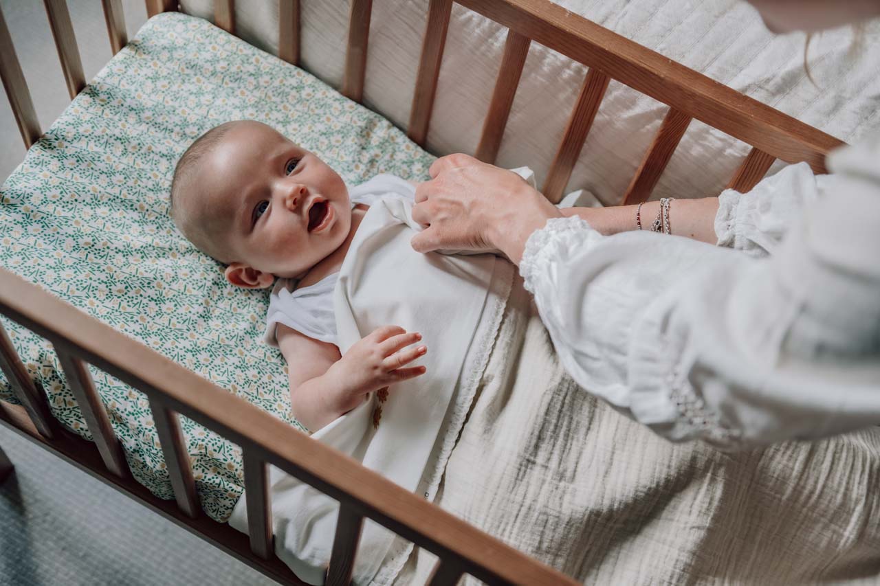 Couverture berceau cotton polaire Faro warm white