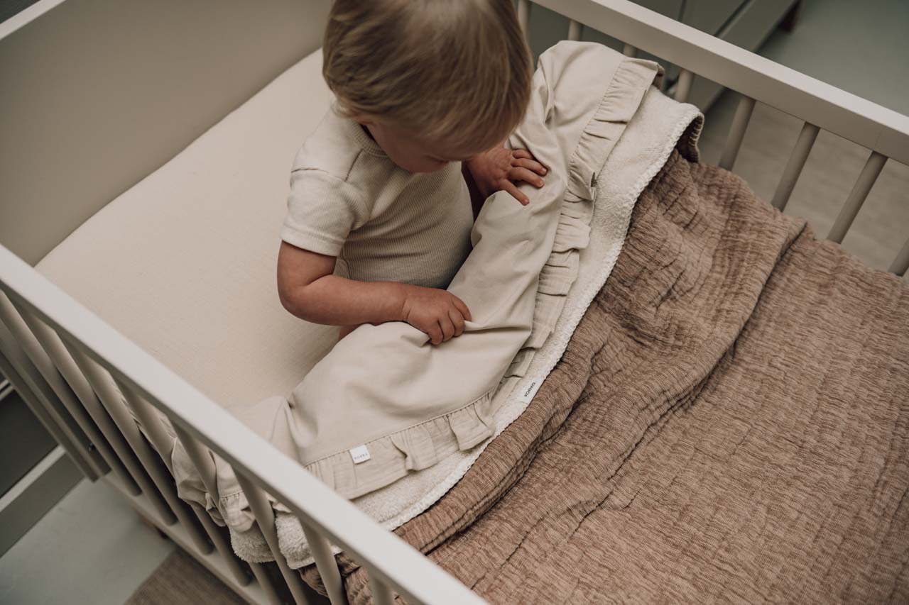 Ledikantlaken En Hoeslaken Set Ruffle Faro warm white