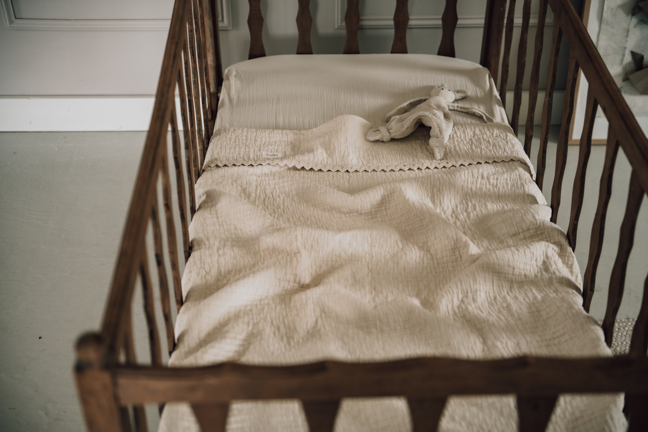 Couverture pour lit bébé teddy Elba natural