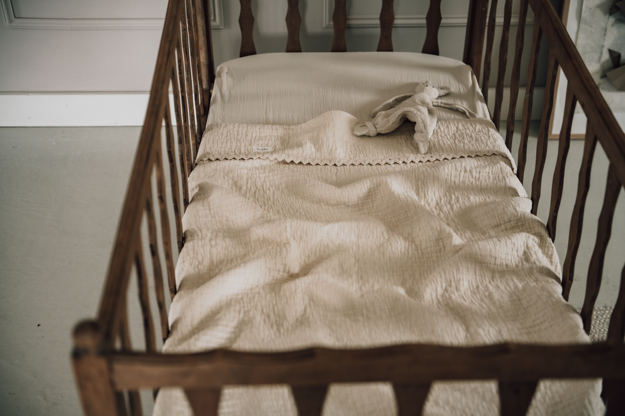 Cot blanket lace Elba natural