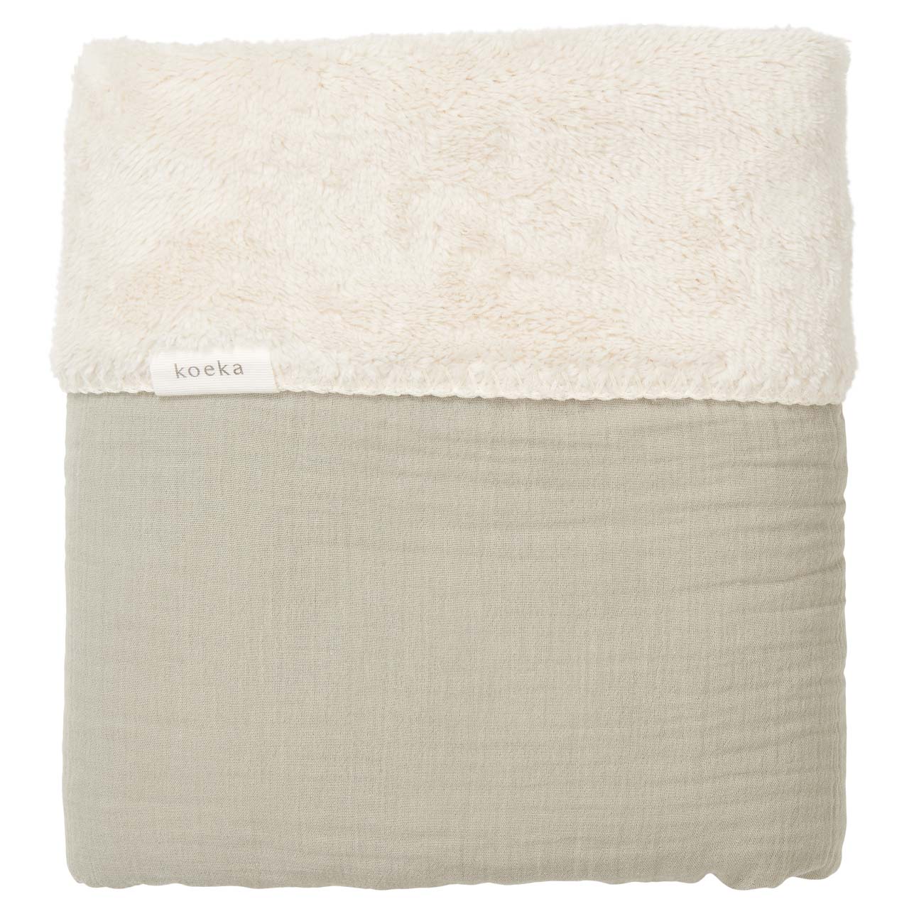 Cot blanket teddy Faro sage