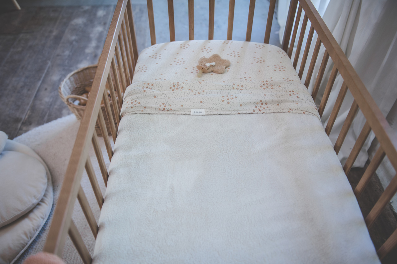 Ledikantdeken Teddy Reversible Sunnyside warm white