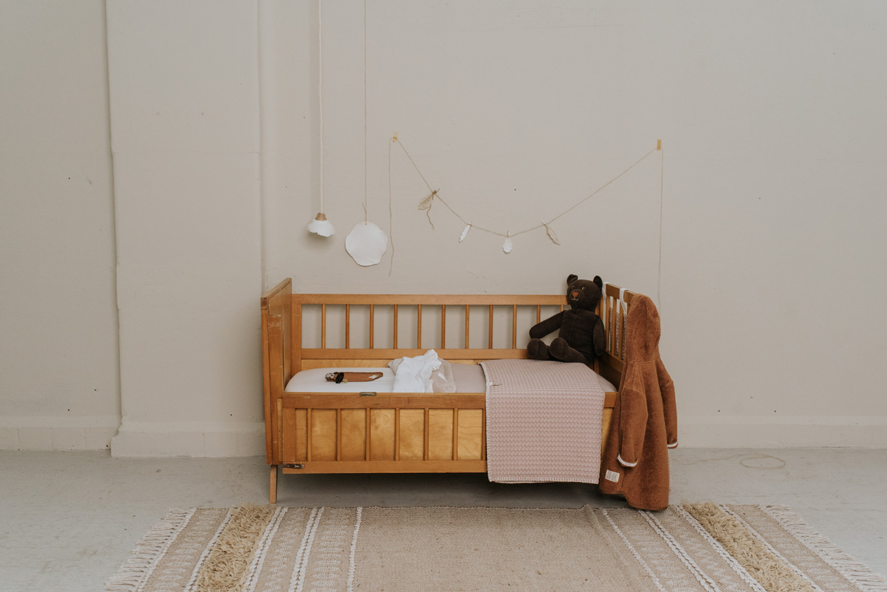Wiegdeken Wafel/teddy Oslo grey pink/grey pink