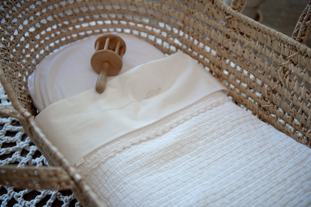 Couverture pour lit bébé teddy Elba milky