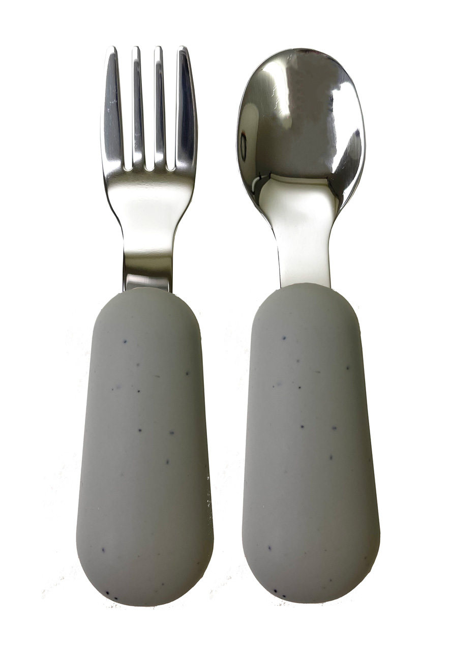 Toddler cutlery blue clay speckled