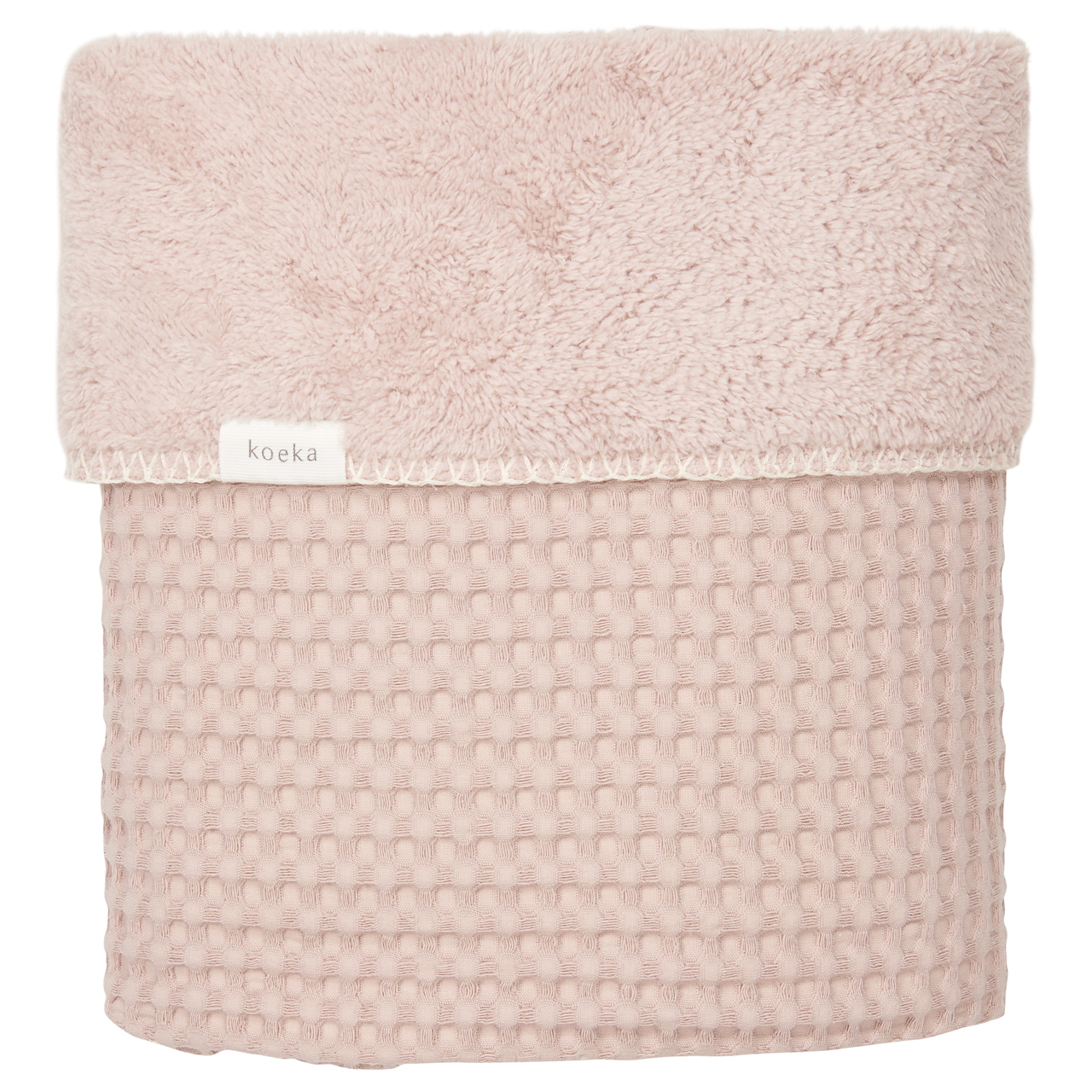 Ledikantdeken Wafel/teddy Oslo grey pink/grey pink