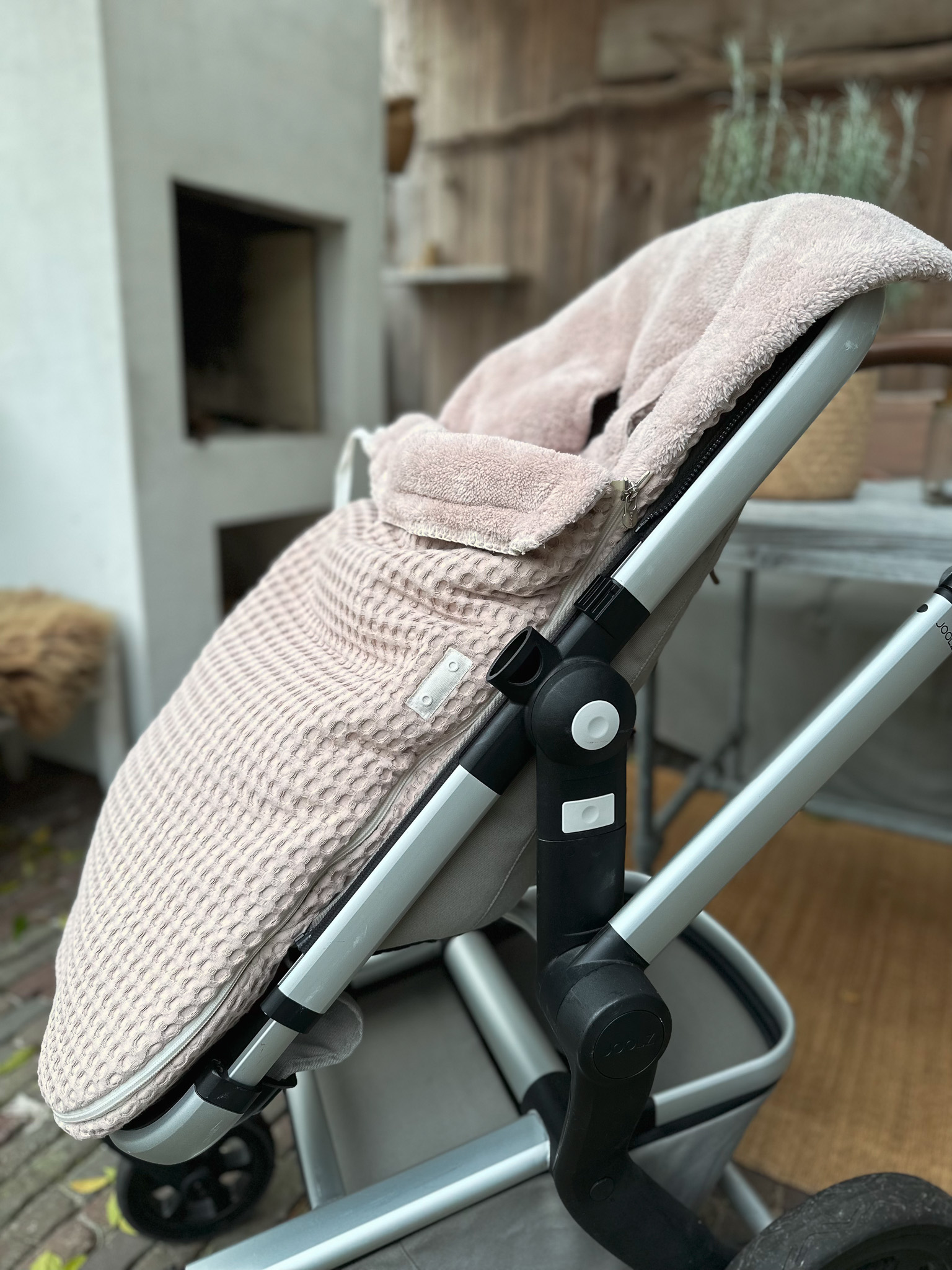 Buggy Voetenzak Wafel/teddy Oslo grey pink/grey pink