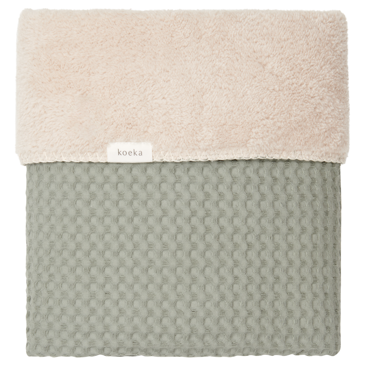 Single bed blanket teddy Oslo shadow green/soft sand