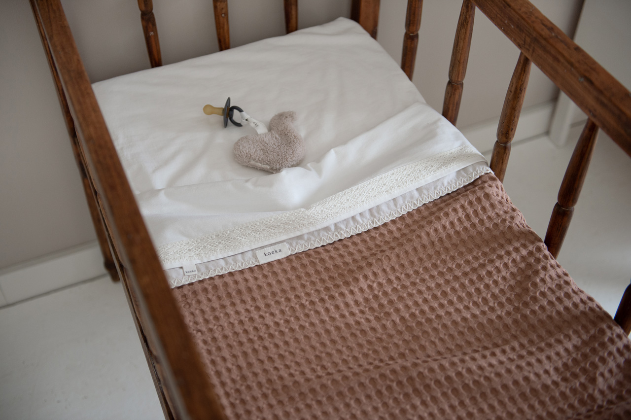 Ledikantdeken Wafel/flanel Antwerp soft earth/pebble