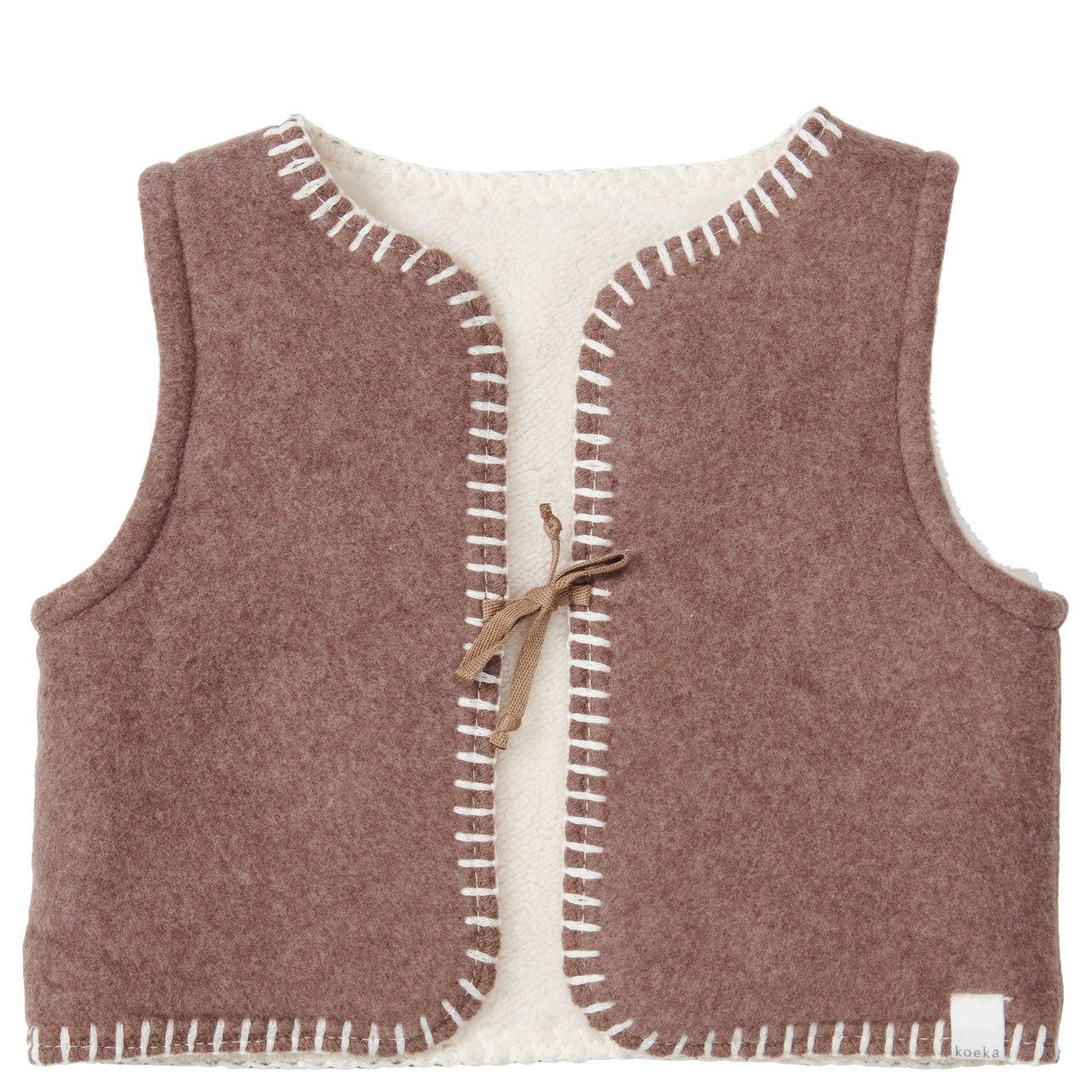 Baby vest sleeveless reversible Denver soft wood