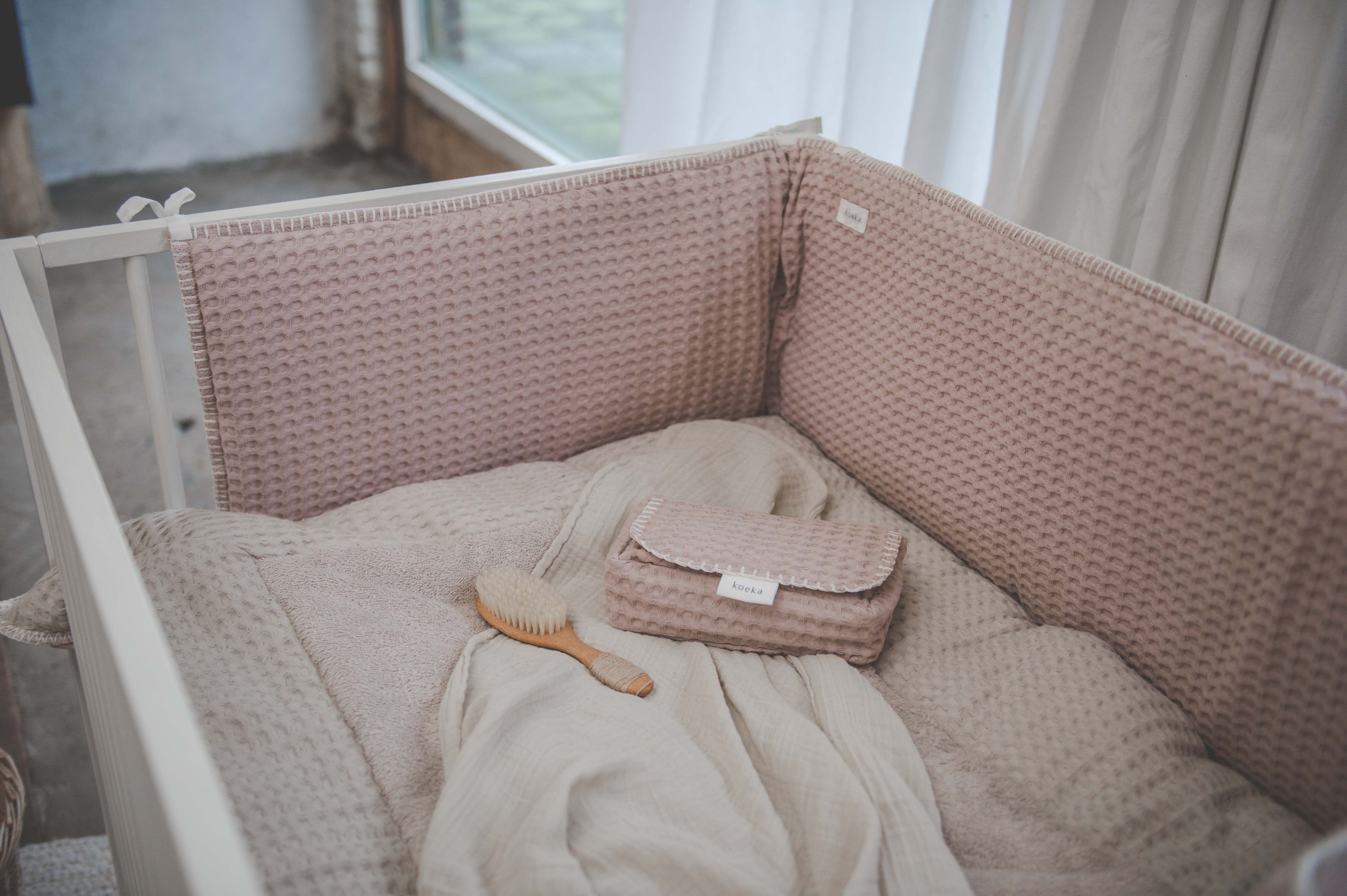 Play pen - / Cot bumper Amsterdam grey pink