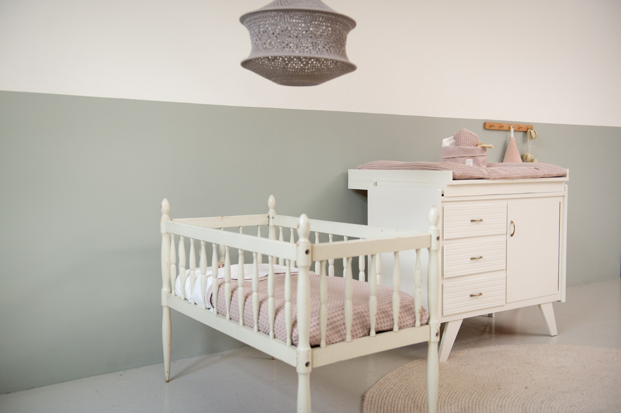 Wiegdeken Wafel/flanel Antwerp grey pink/grey pink