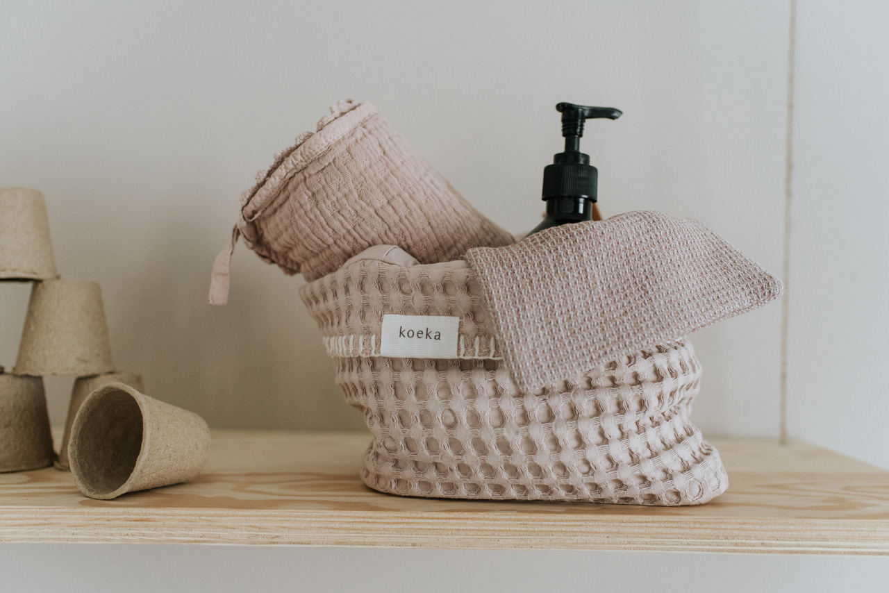 Nursery basket Antwerp grey pink