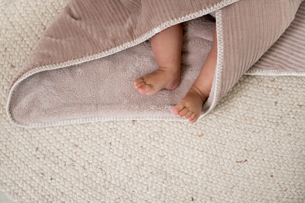 Wrap towel teddy Vik grey pink