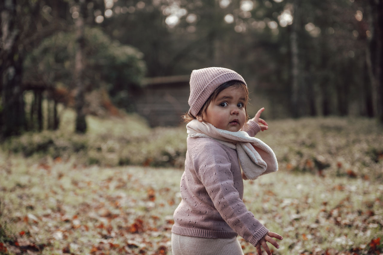 Baby Trui Ajour Dinan mauve