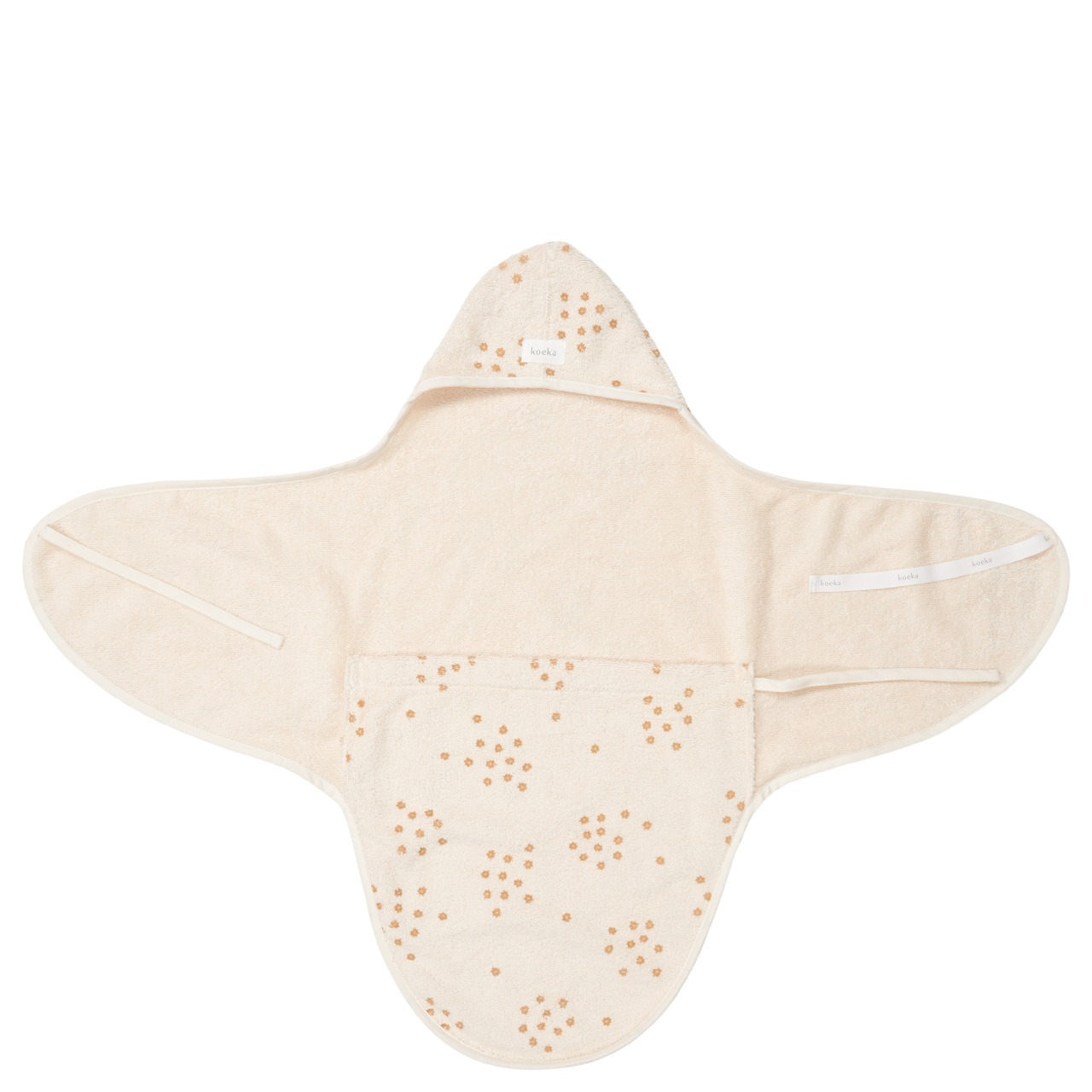 Wrap towel new born Flower Crown natural