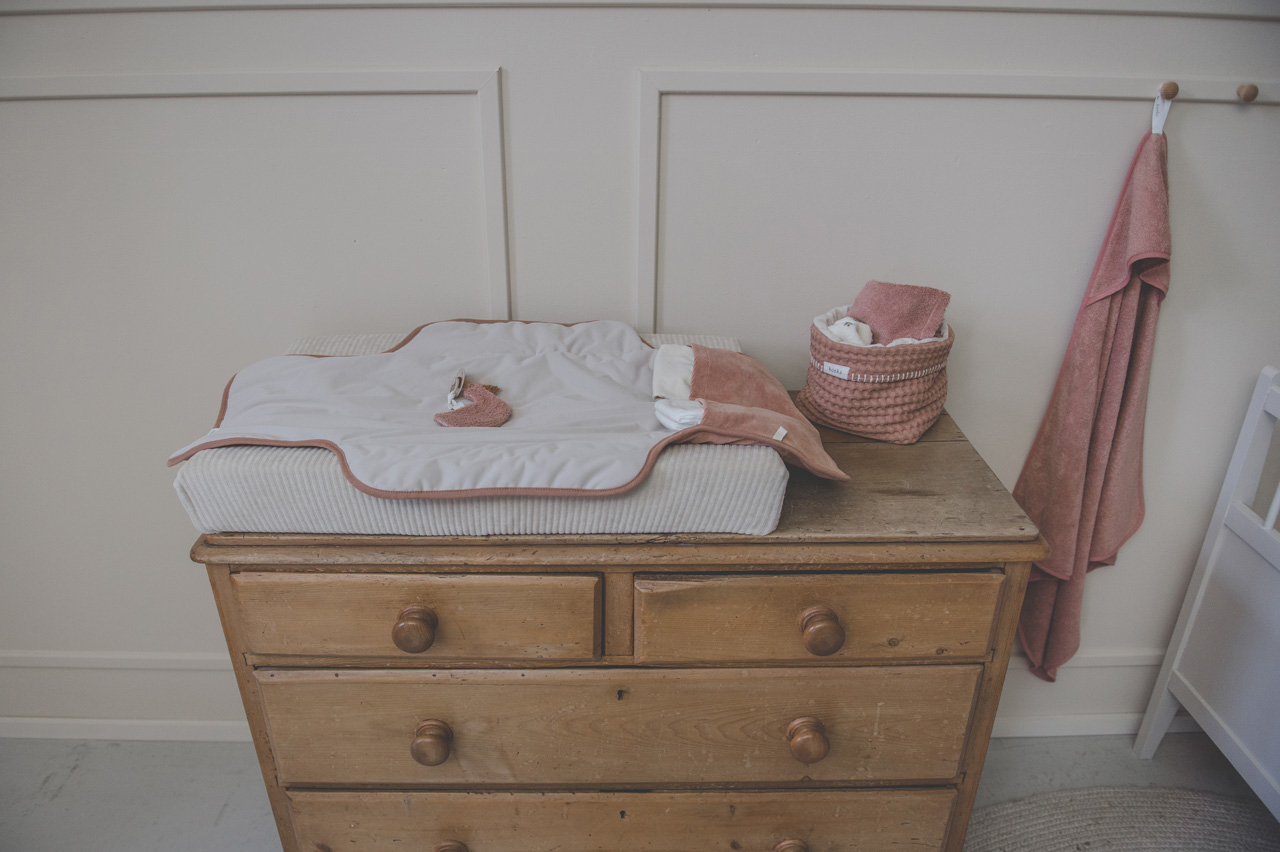 Nursery basket Antwerp grey pink