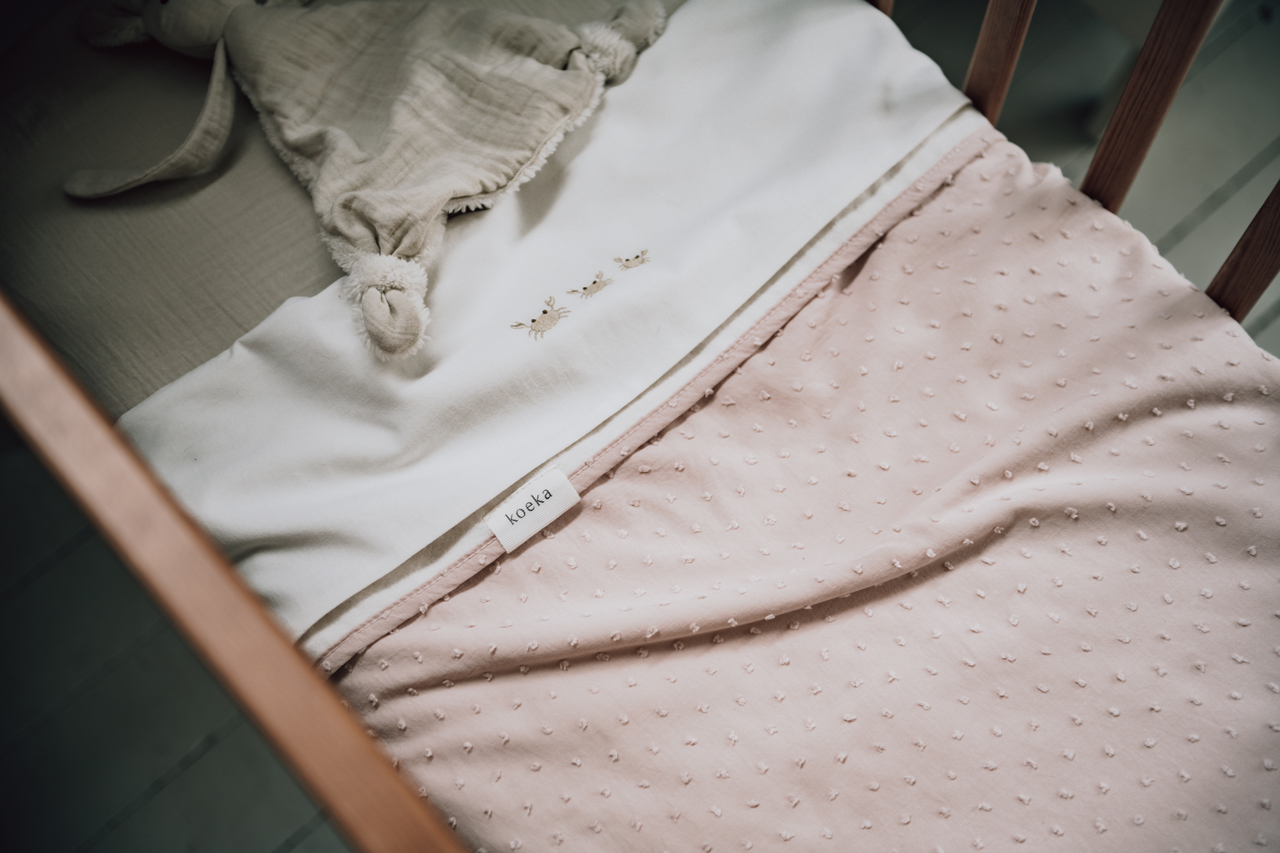 Couverture pour lit bébé cotton polaire Napa blush