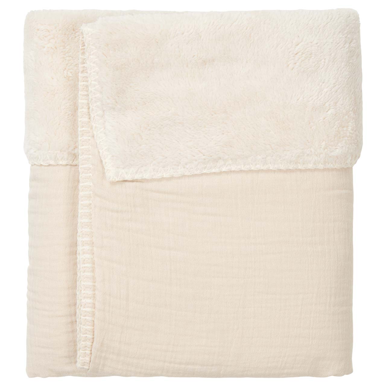 Cot blanket teddy Faroo warm white