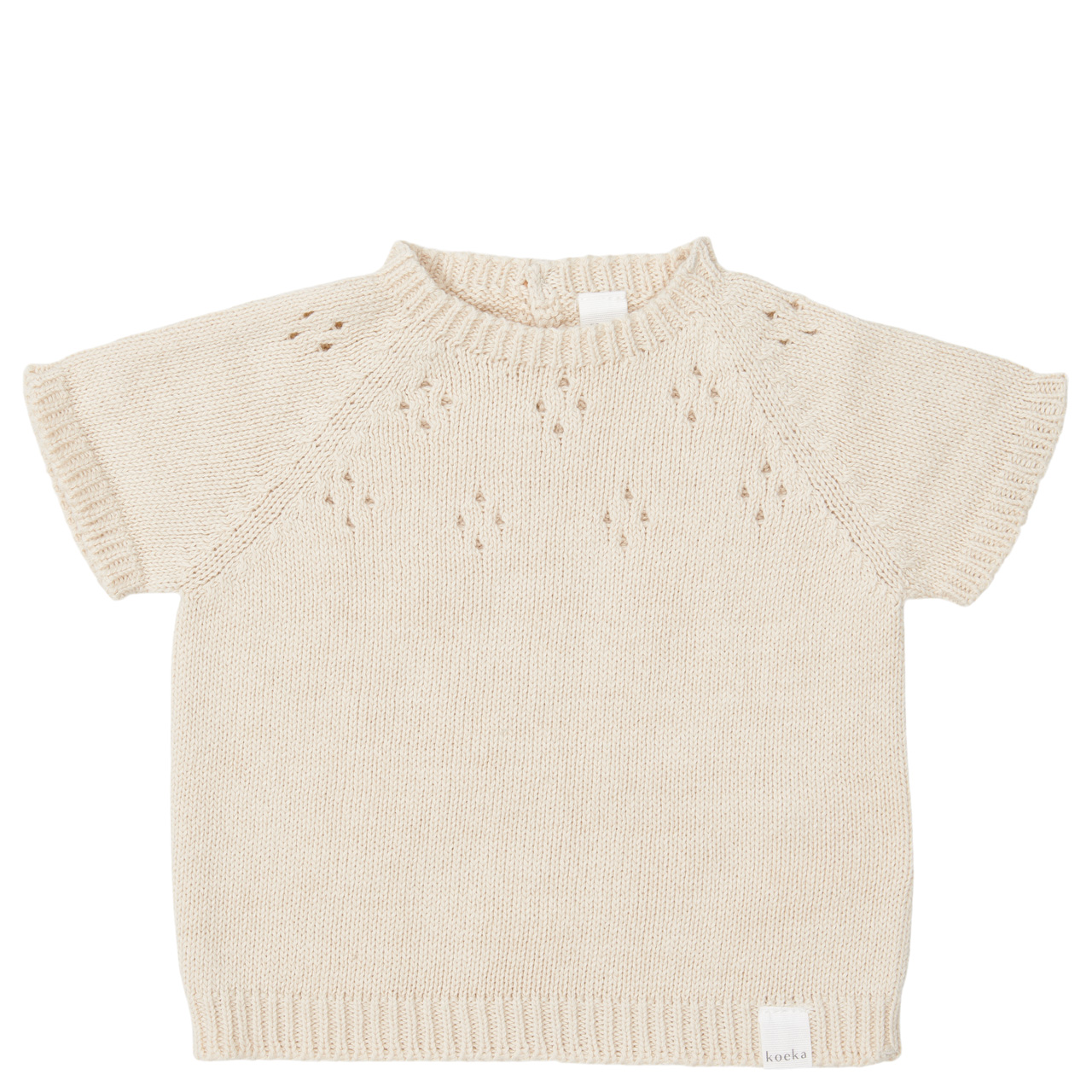 Pull bébé manches courtes ajour Florin warm white