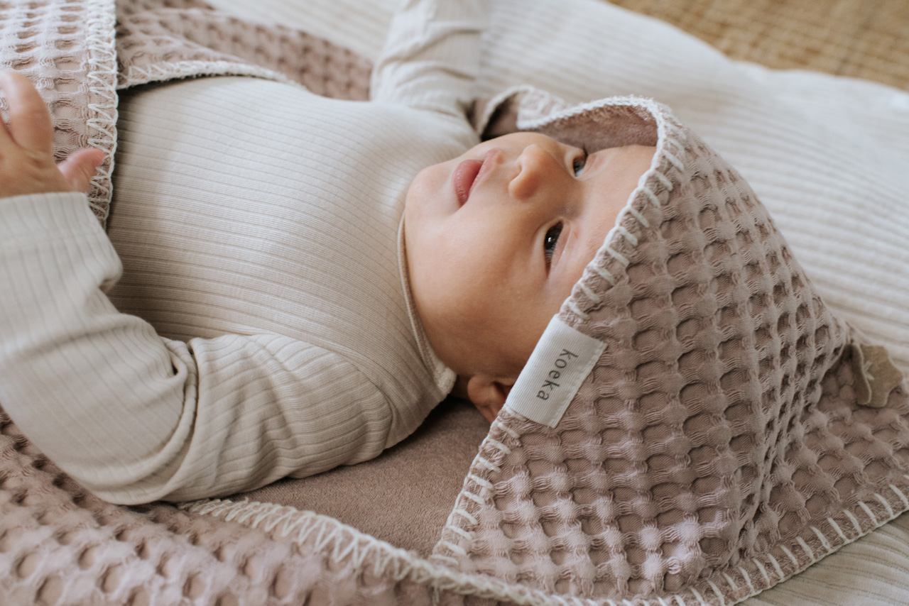 Omslagdoek Wafel Antwerp grey pink