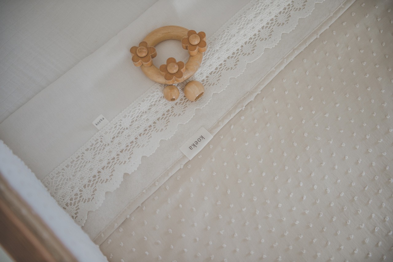 Drap plat lit berceau Crochet milky