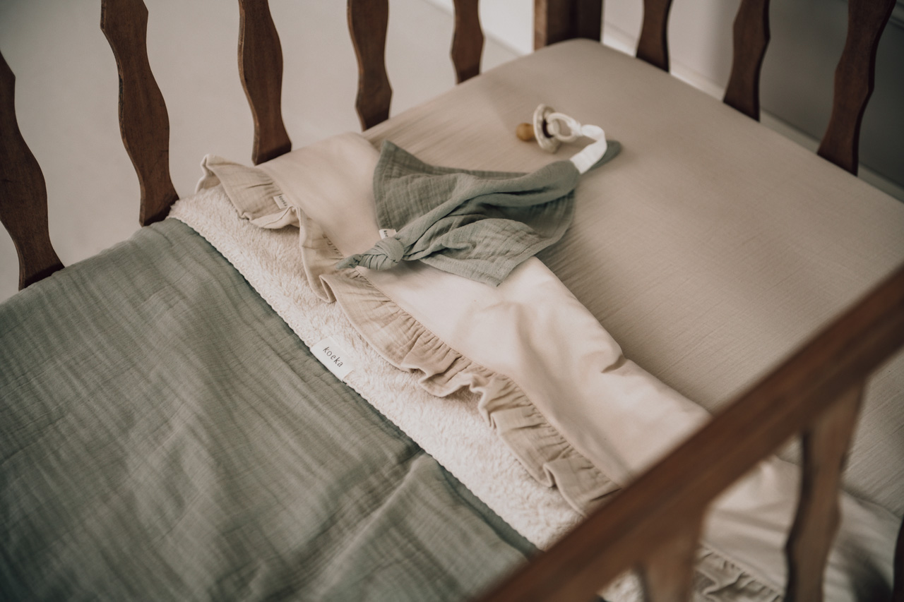 Drap berceau et drap-housse ruffle combi Faro warm white