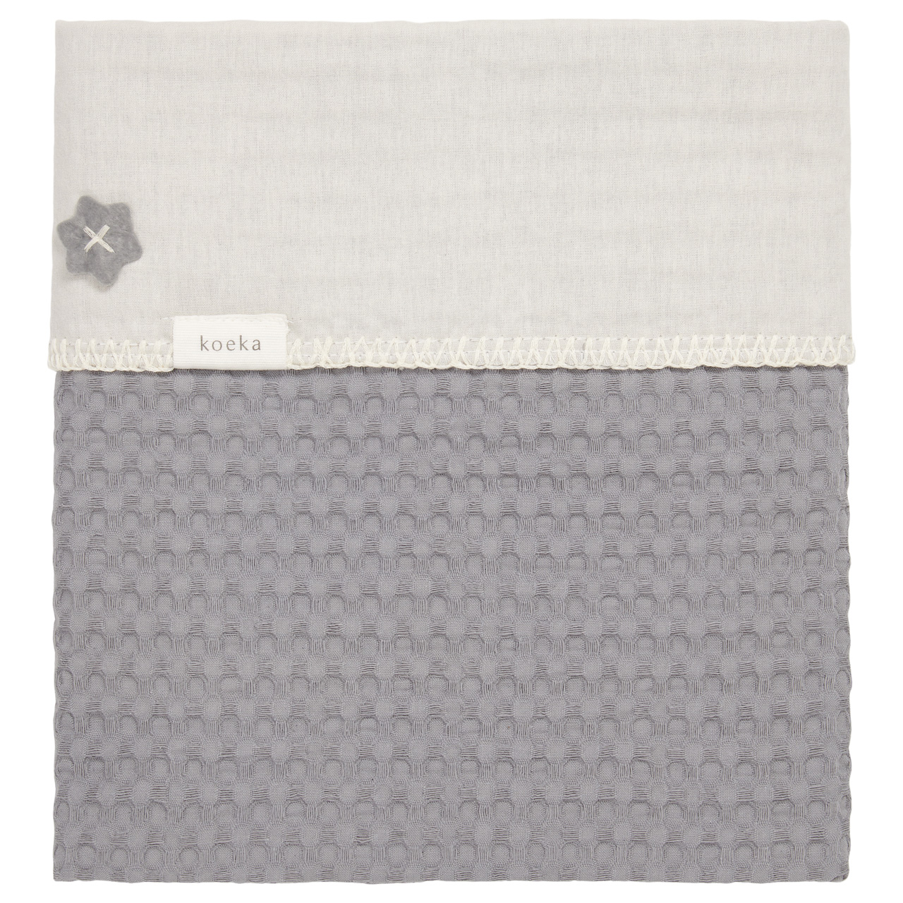 Ledikantdeken Wafel/flanel Antwerp steel grey/pebble