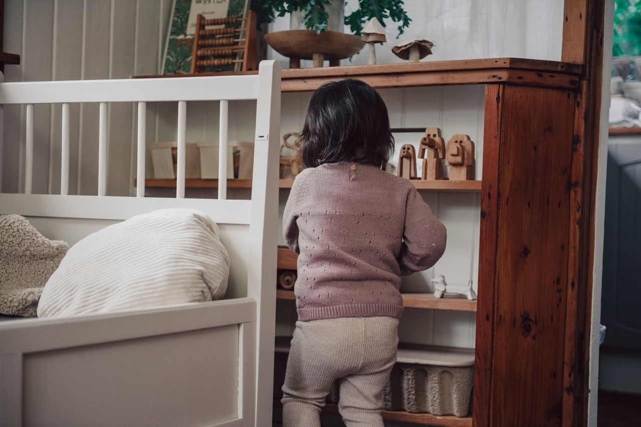 Baby Trui Ajour Dinan mauve