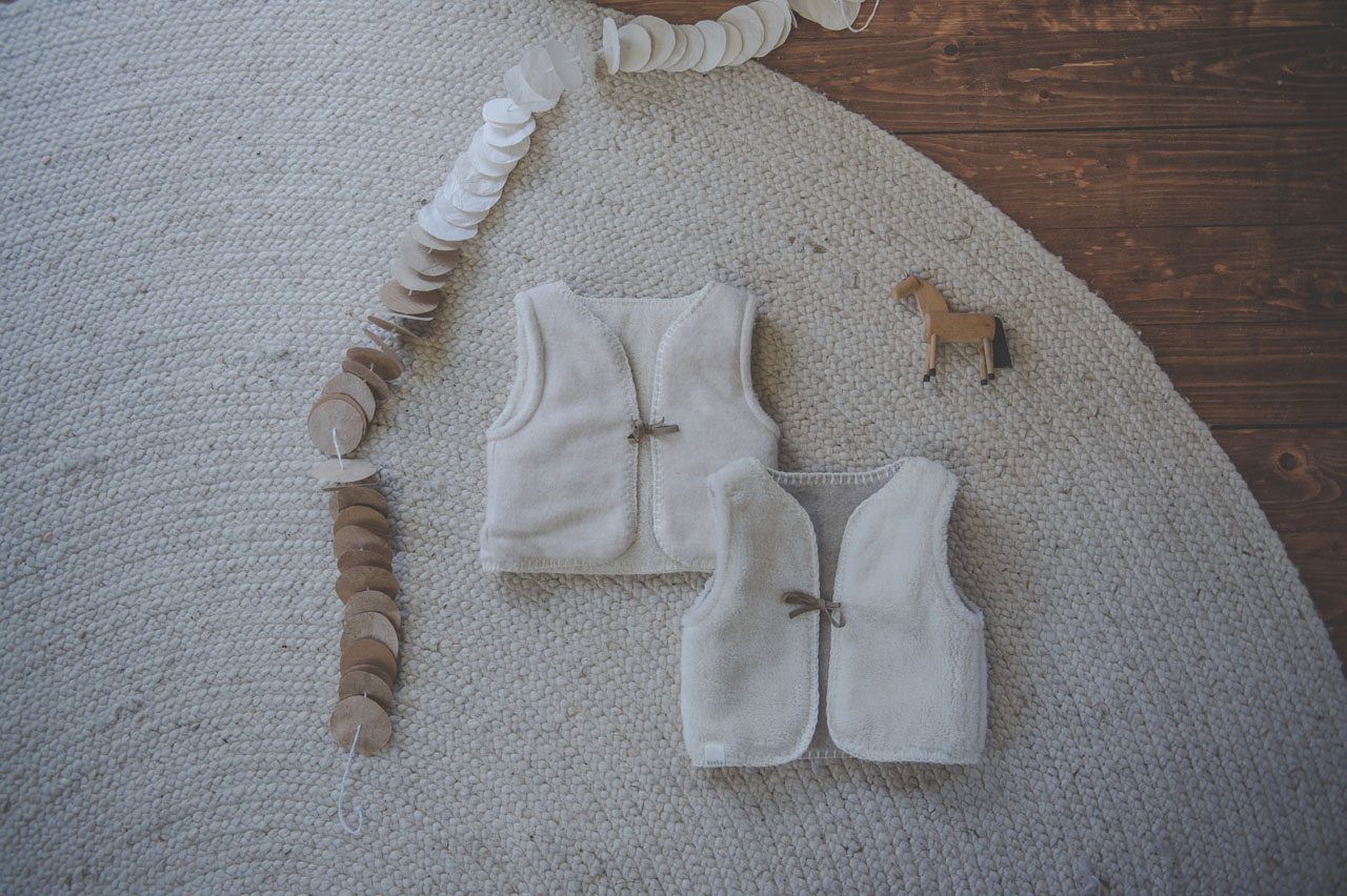 Baby Gilet Reversible Denver nougat