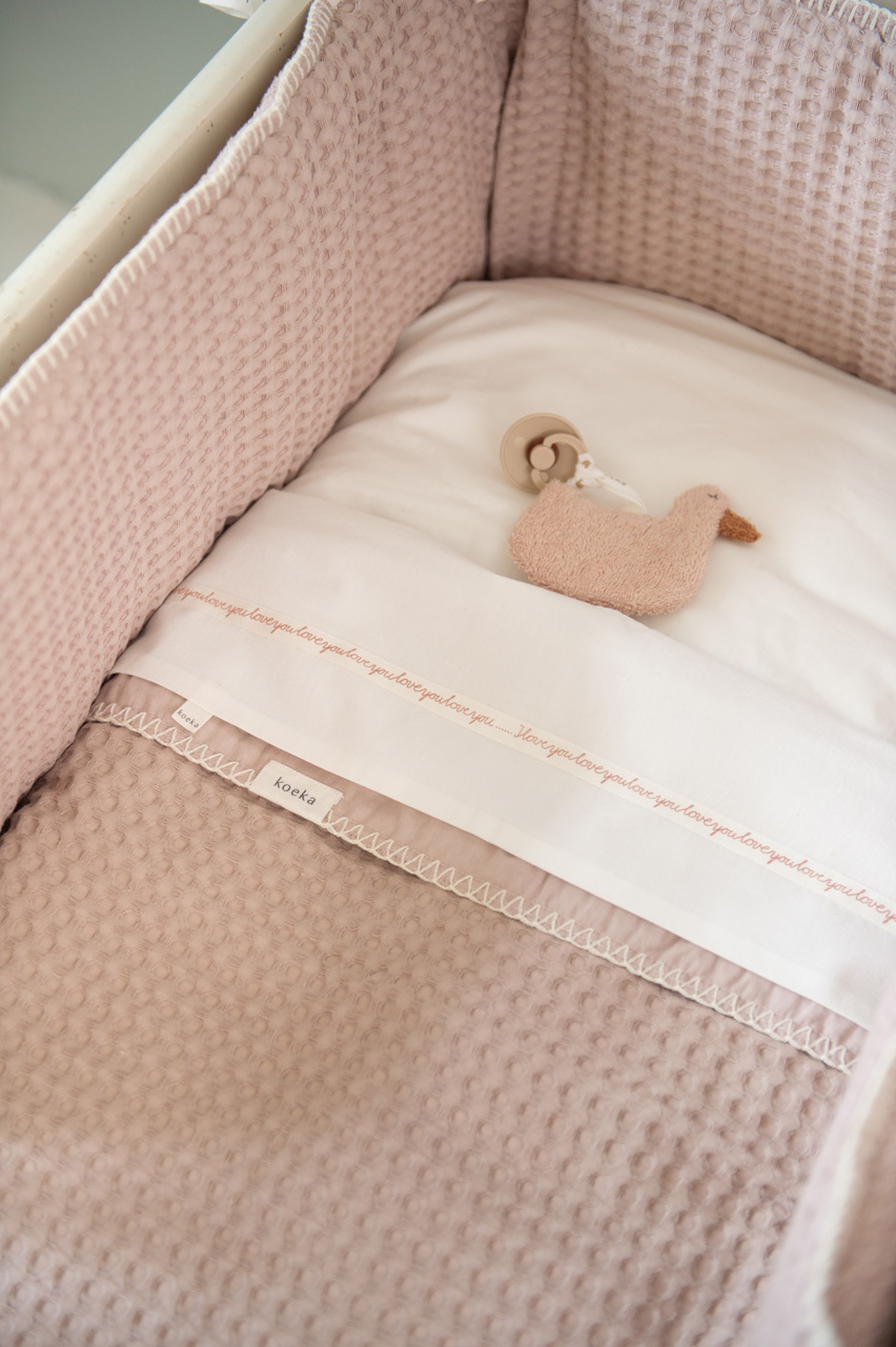 Wiegdeken Wafel/flanel Antwerp grey pink/grey pink