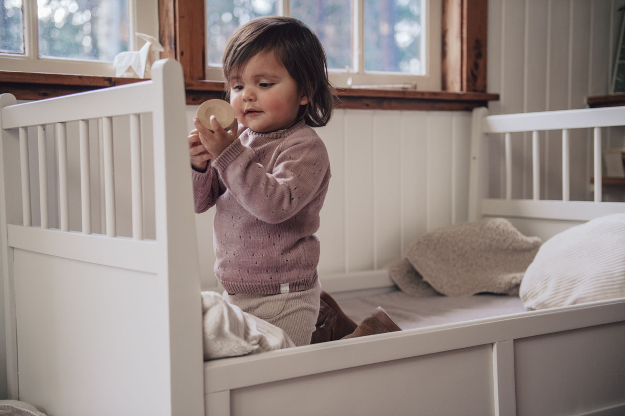 Baby Trui Ajour Dinan mauve