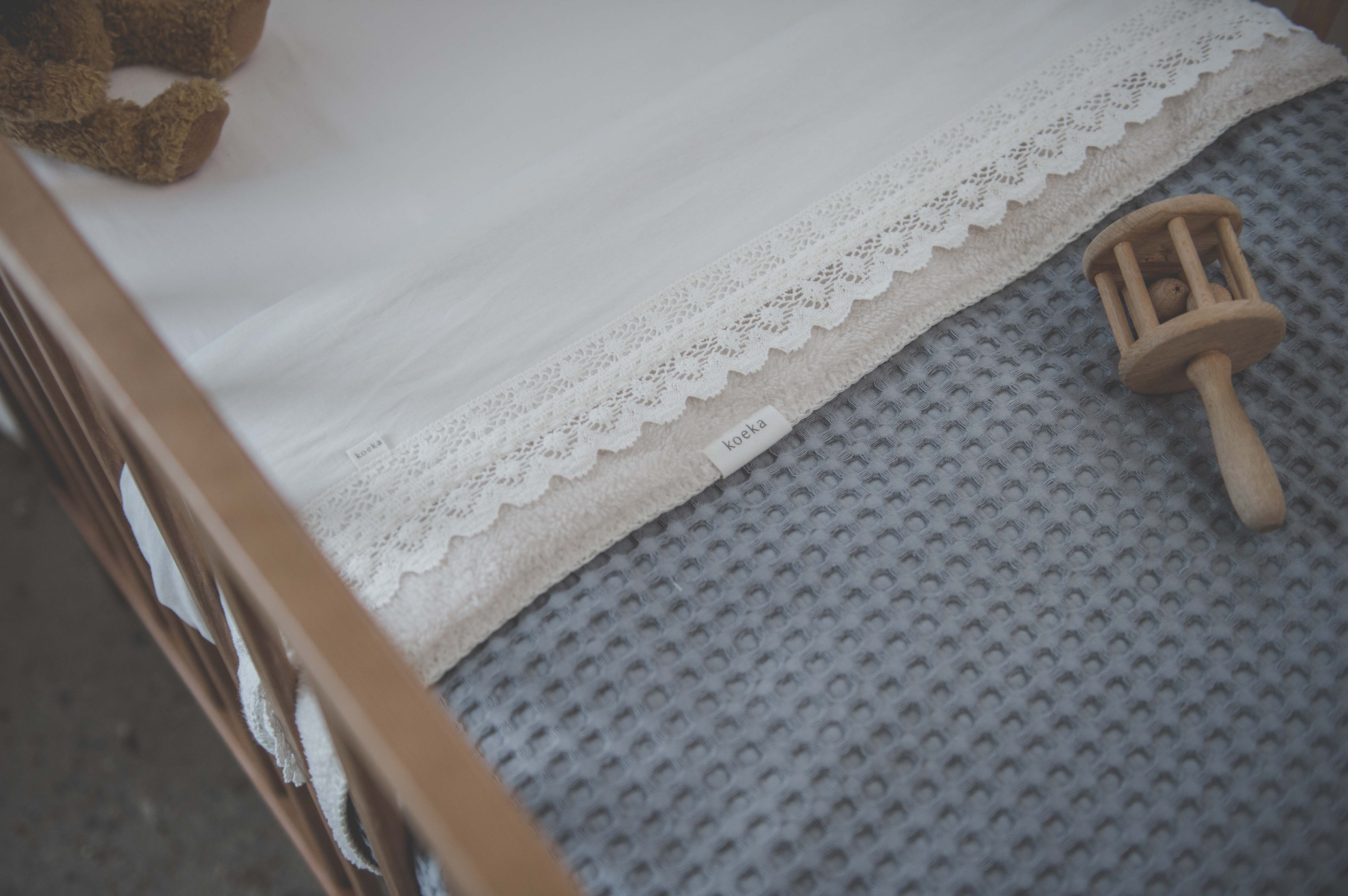Ledikantdeken Wafel/teddy Oslo steel grey/pebble