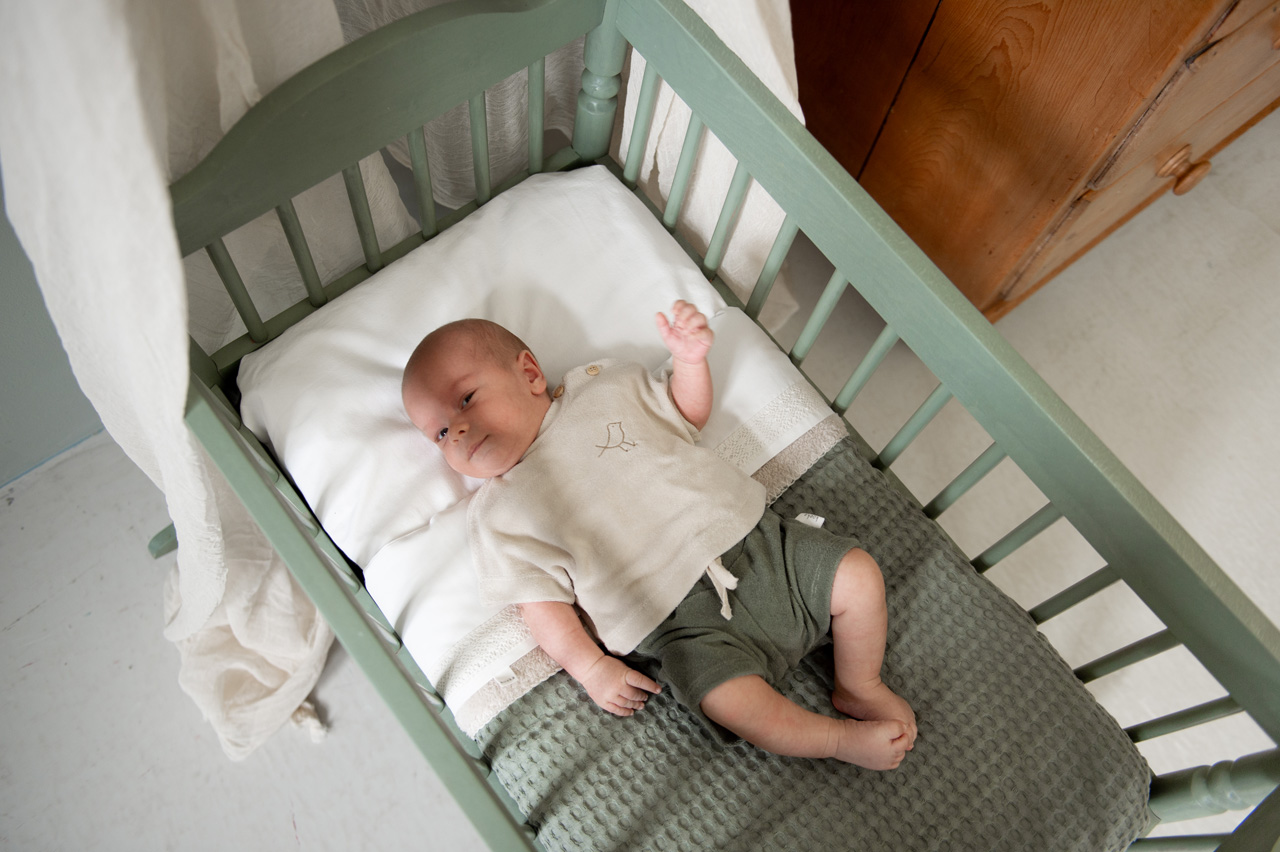 Ledikantdeken Wafel/teddy Oslo shadow green/soft sand