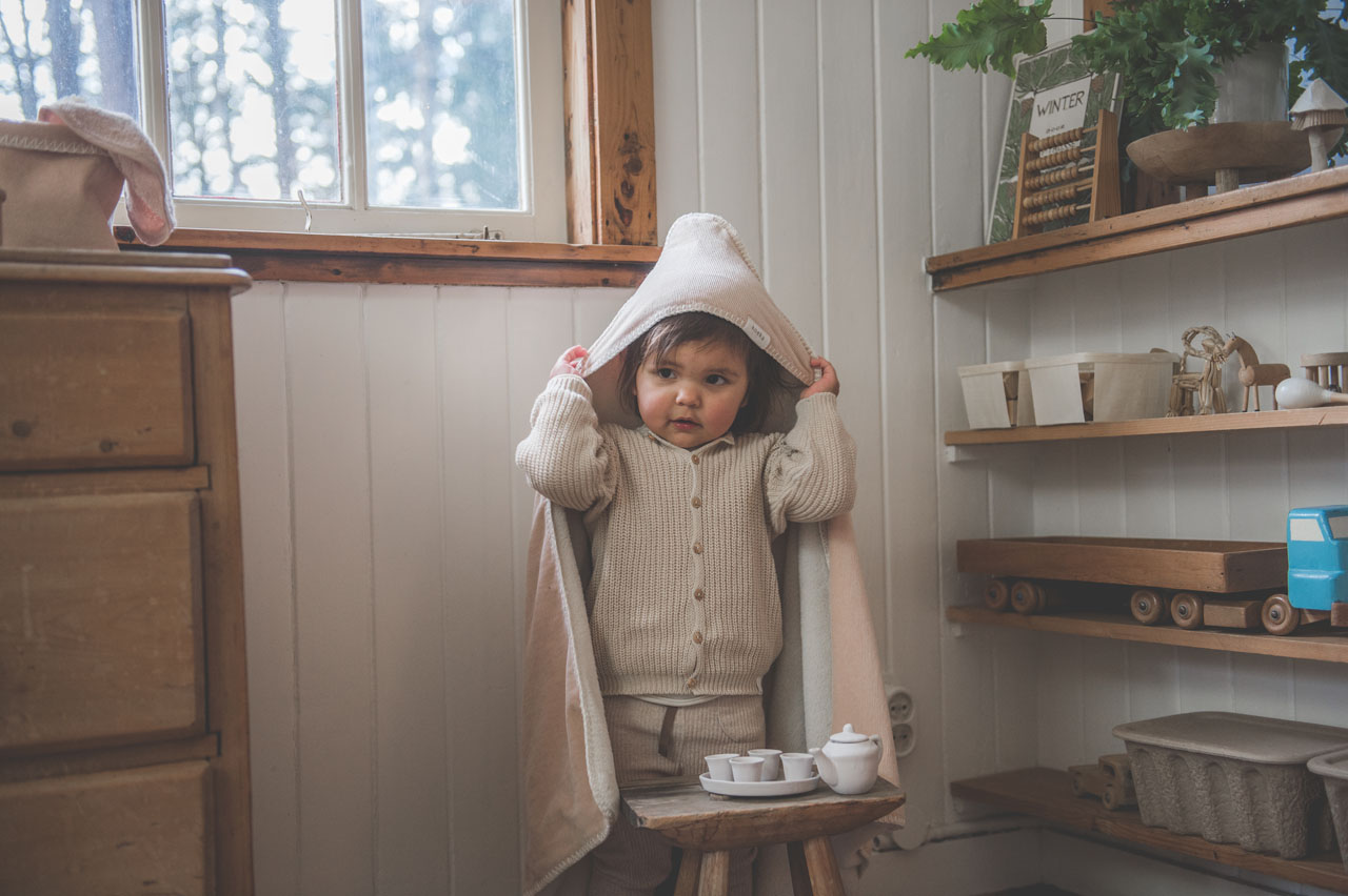Omslagdoek Teddy Oddi rosa salt