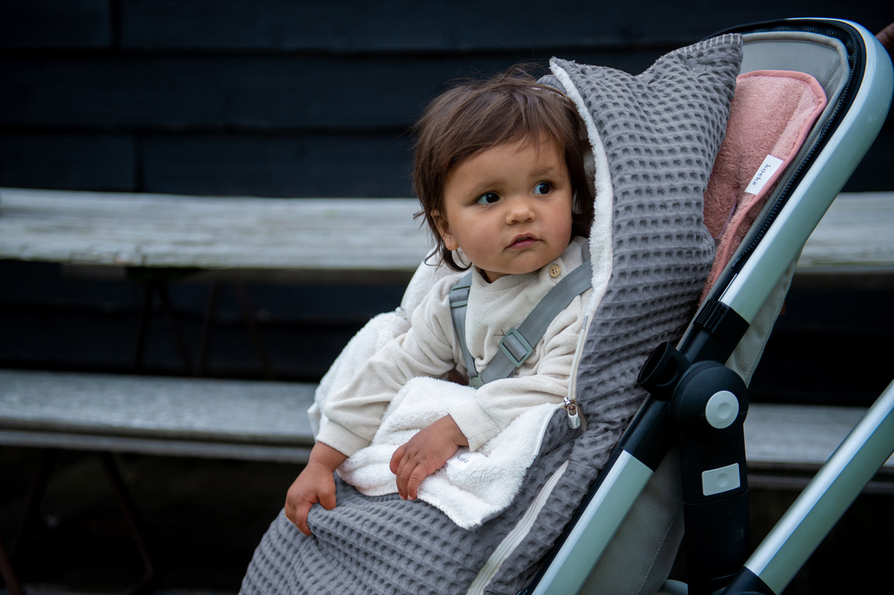 Buggy Fußsack Plüsch Oslo steel grey/pebble