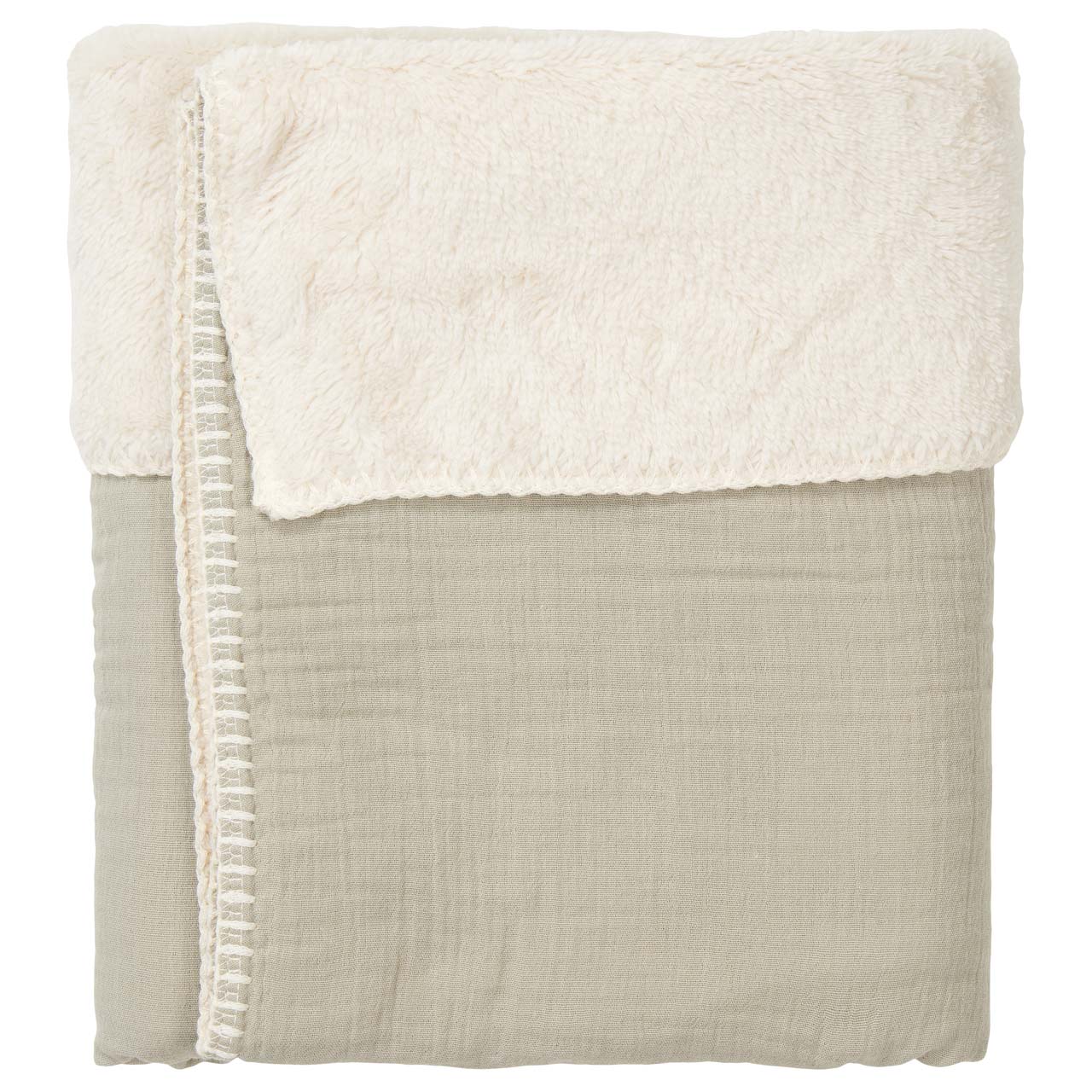 Bassinet blanket teddy Faroo sage