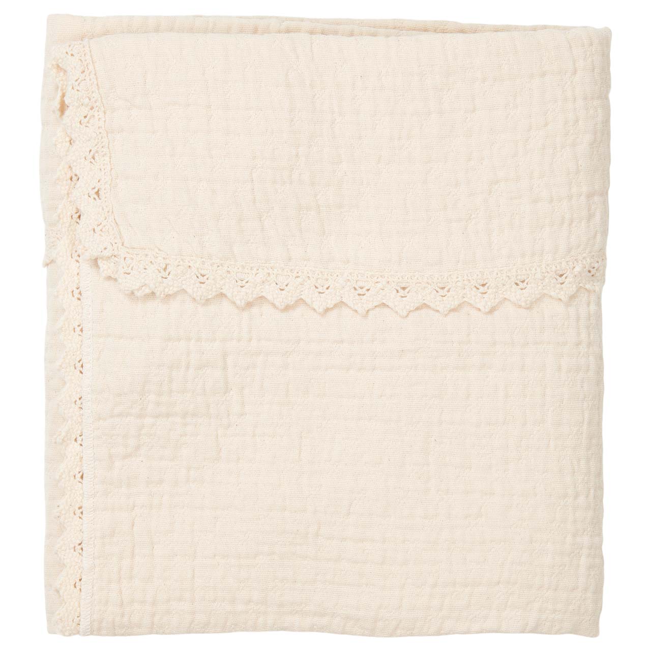 Cot blanket lace Elba natural