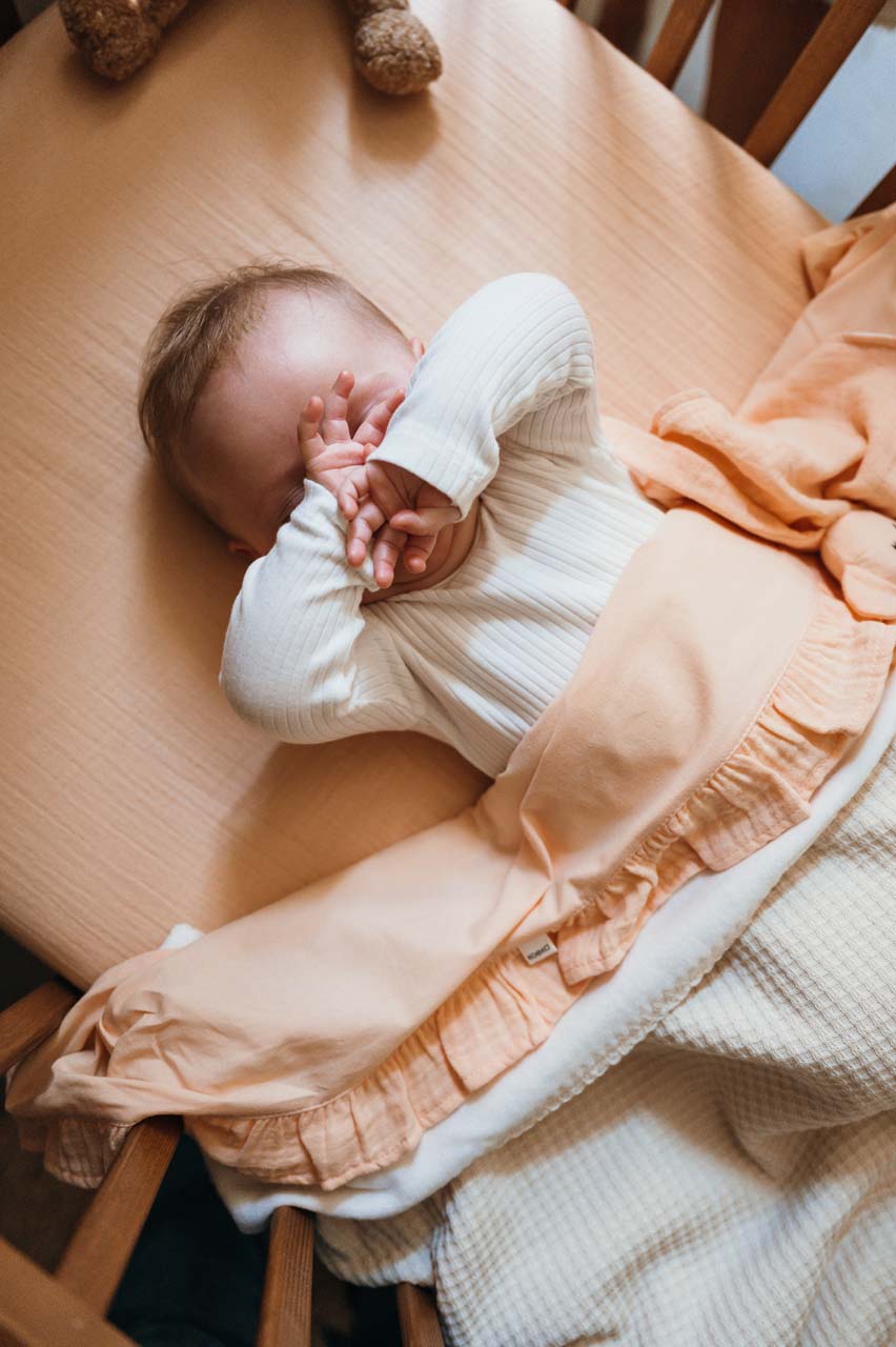 Ledikantlaken En Hoeslaken Set Ruffle Faro peach
