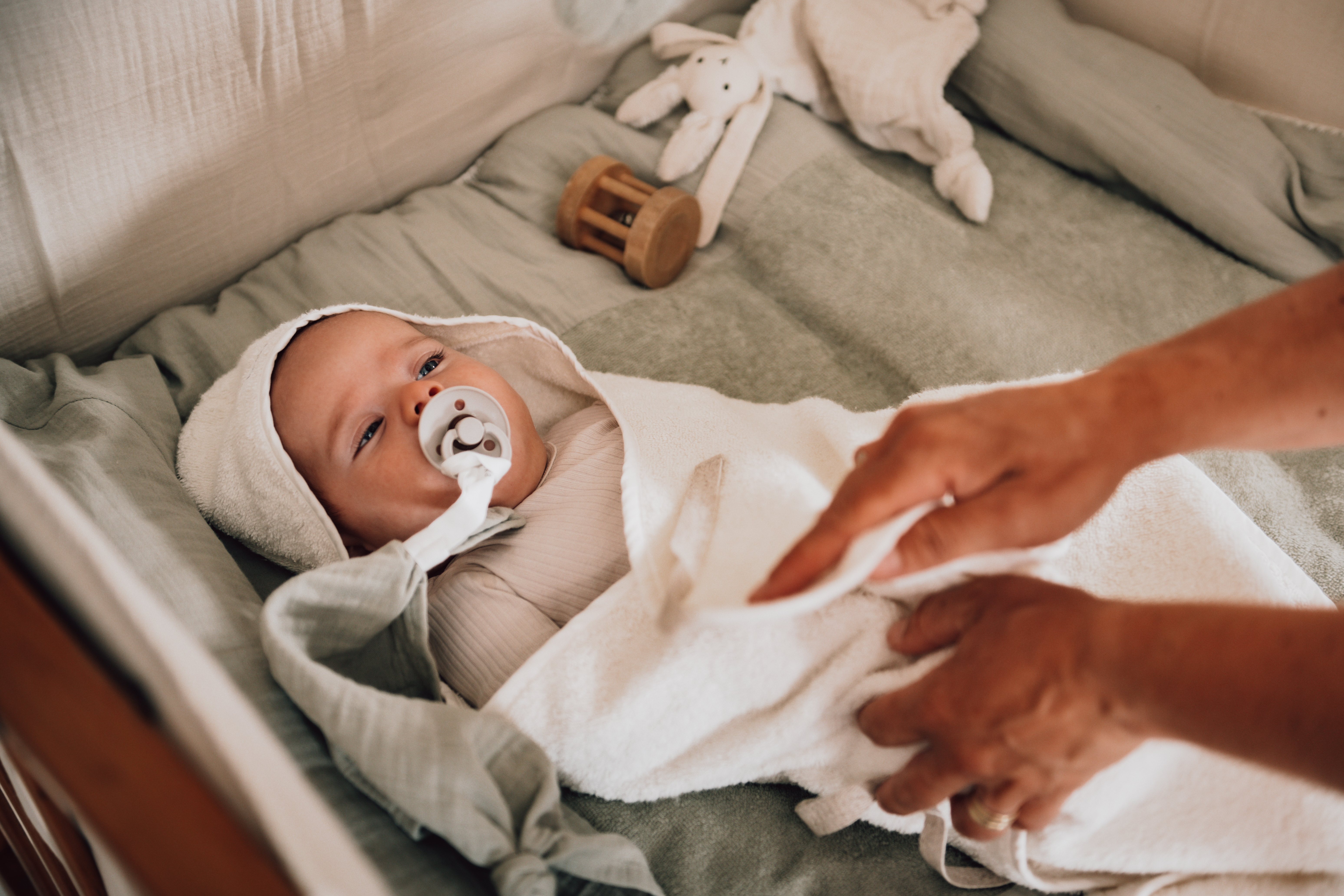 Wrap towel new born Dijon Daily warm white