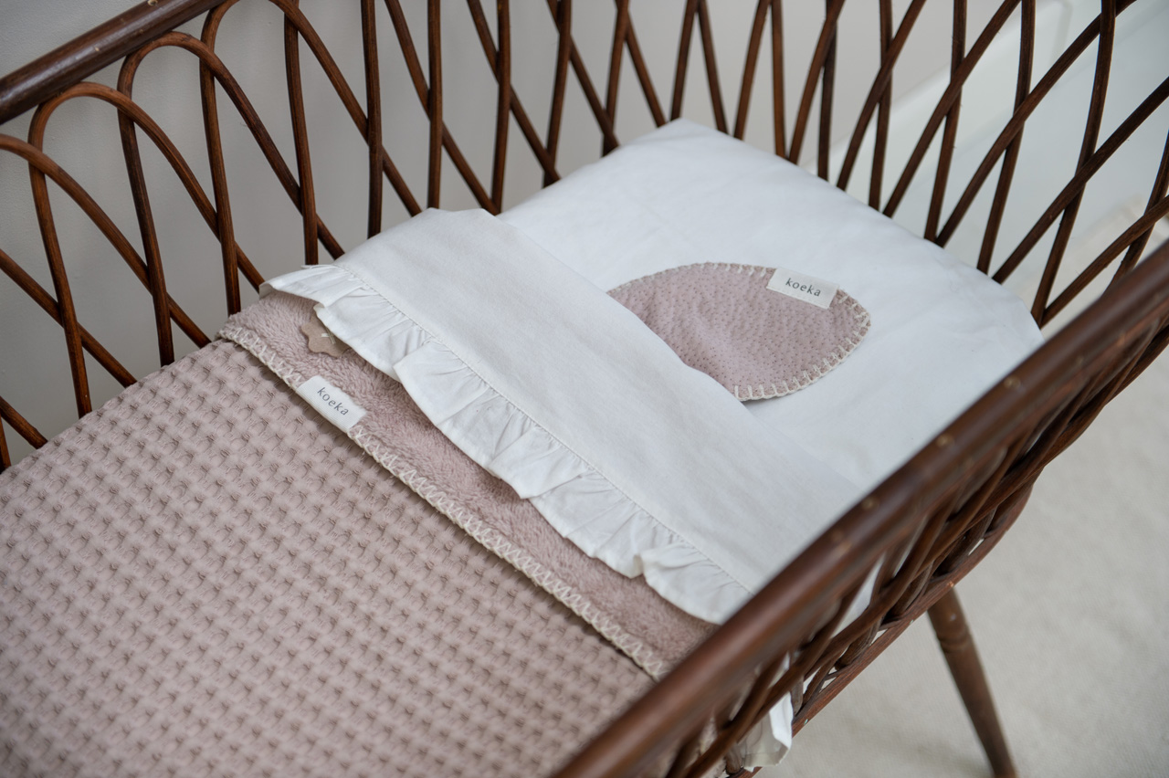 Wiegdeken Wafel/teddy Oslo grey pink/grey pink