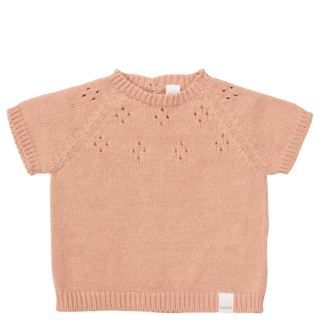 Baby sweater short sleeve ajour Florin sunset