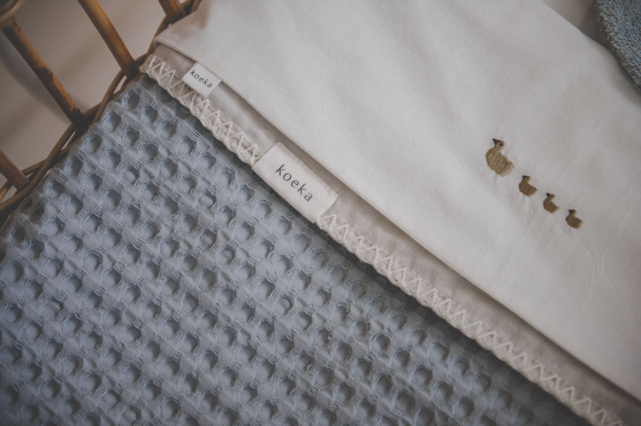 Ledikantdeken Wafel/flanel Antwerp wave/pebble