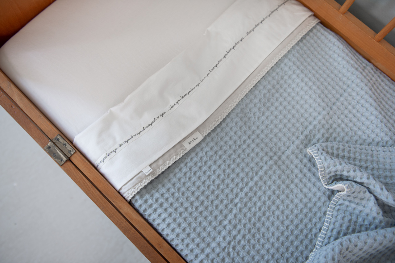 Ledikantdeken Wafel/flanel Antwerp wave/pebble