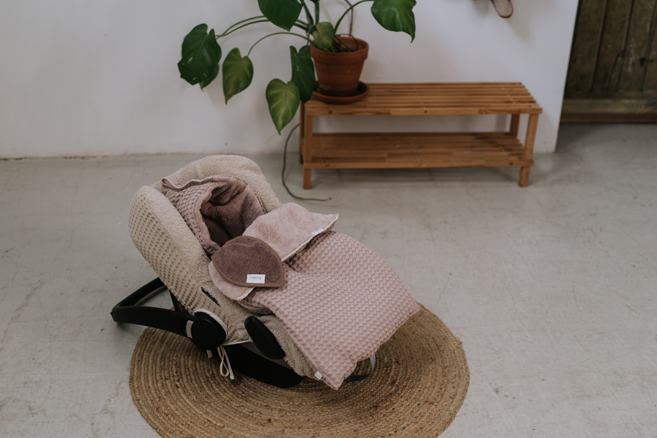Voetenzak 0+ 3 Punts Wafel/teddy Oslo grey pink/grey pink