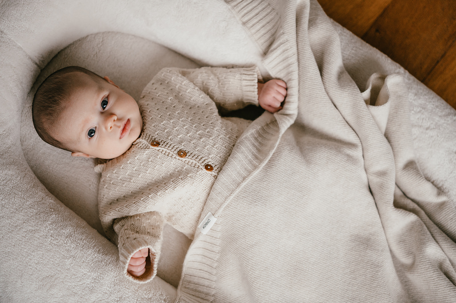 Basinett blanket premium wool Beja warm white