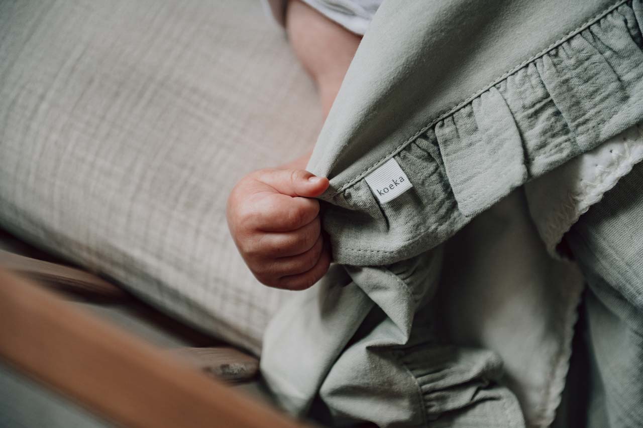 Couverture berceau cotton polaire Faro sage