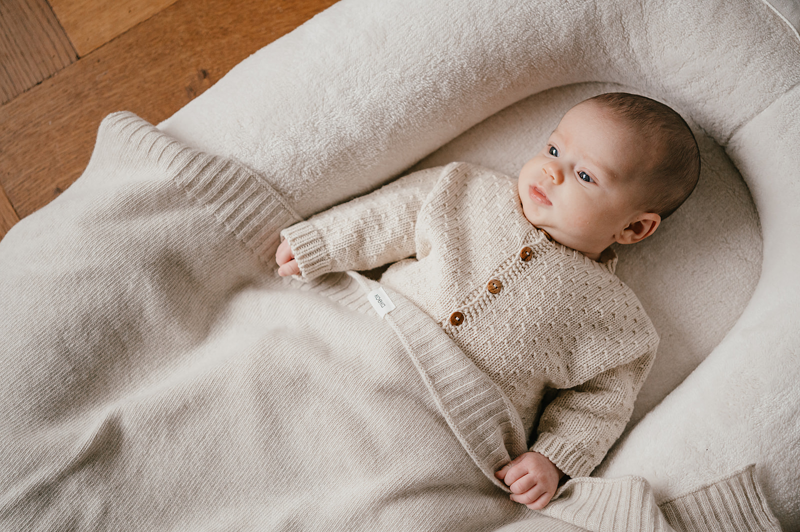 Basinett blanket premium wool Beja warm white